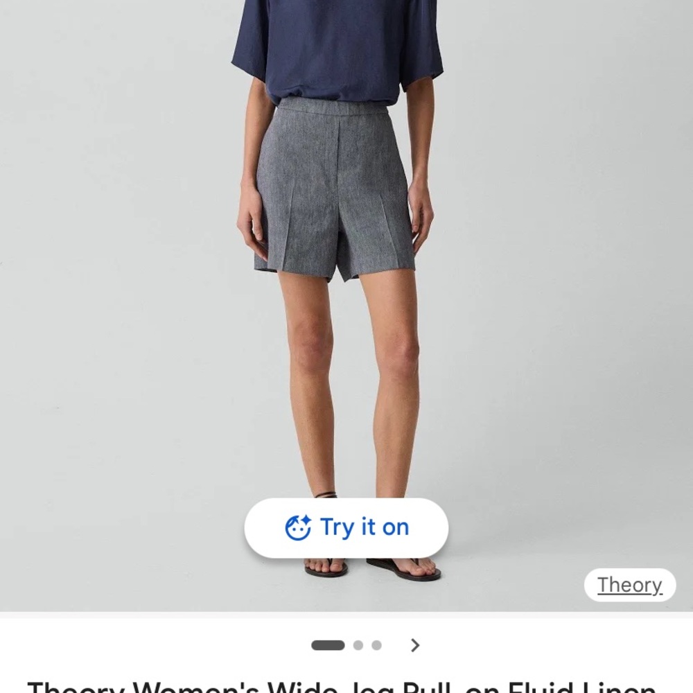 Theory new with tag linen blend pull on shorts